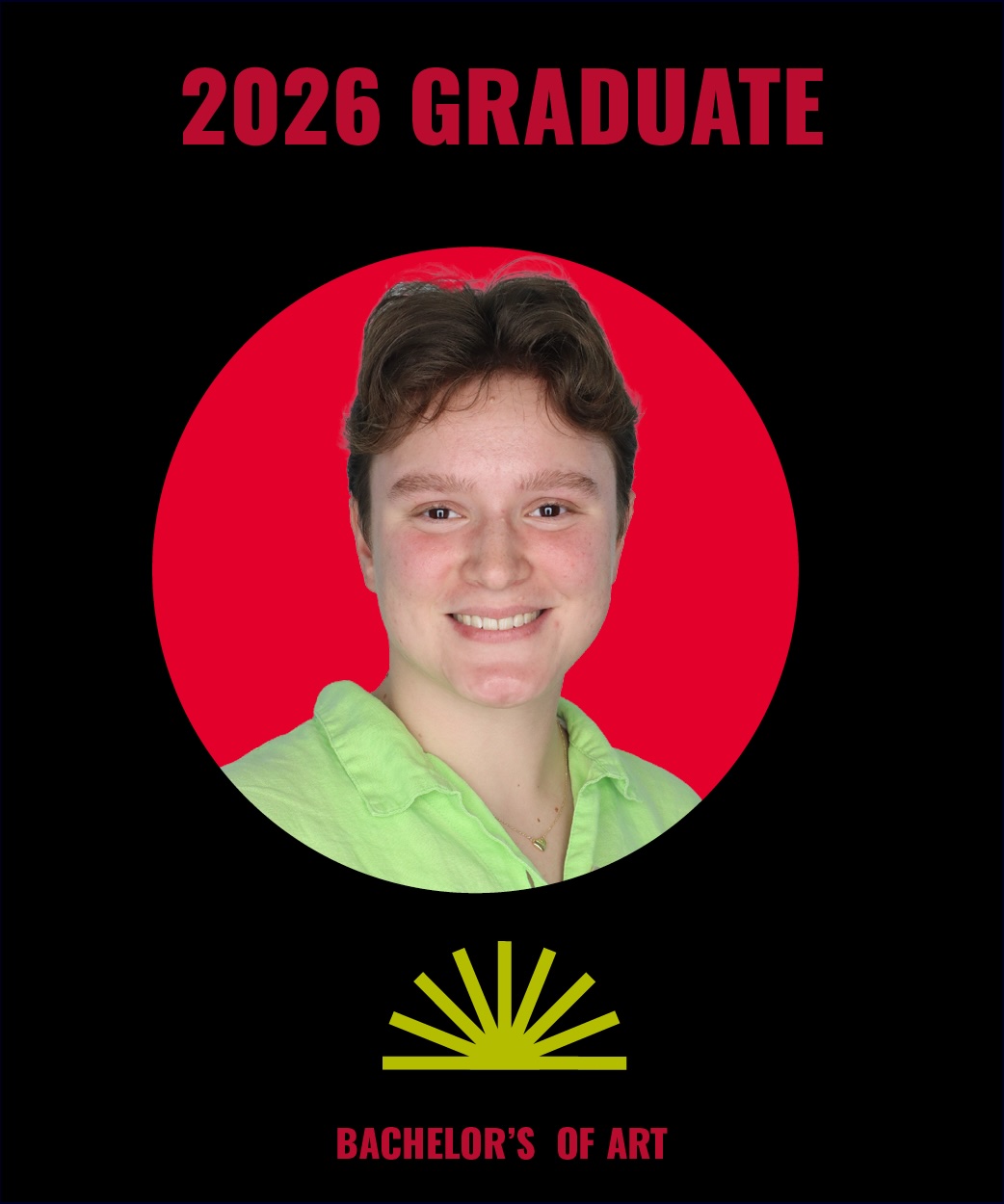 Francie Carson in graphic with black background 