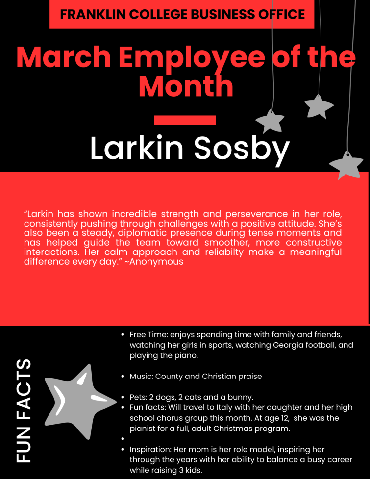 March Employee of the Month: Larkin Sosby