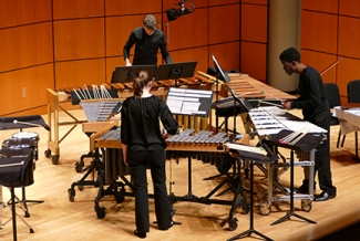 percussion ensemble on stage