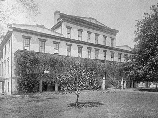 vintage b/w photo of house