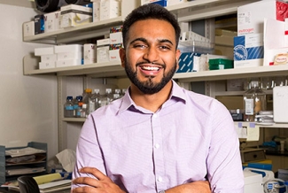 photo of man in lab