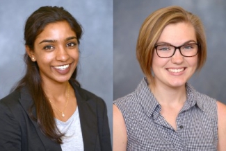 headshots of two women students