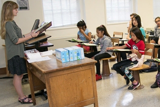 students, teacher, in classroom