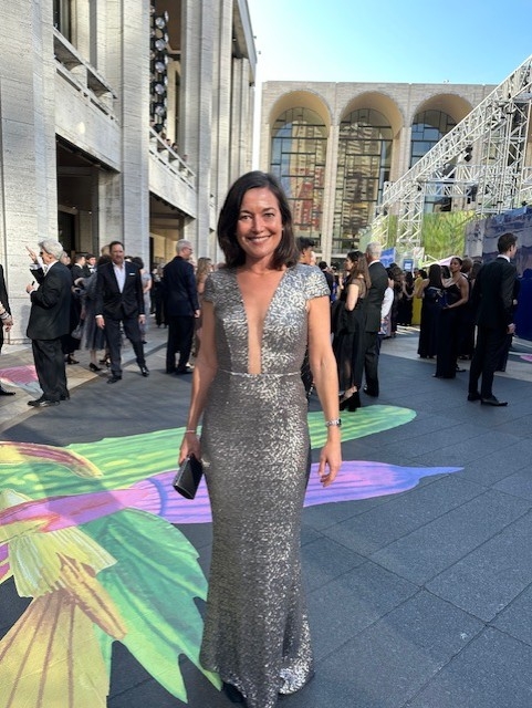 Becky Winkler outside of Lincoln Center at the 2024 Tony Awards