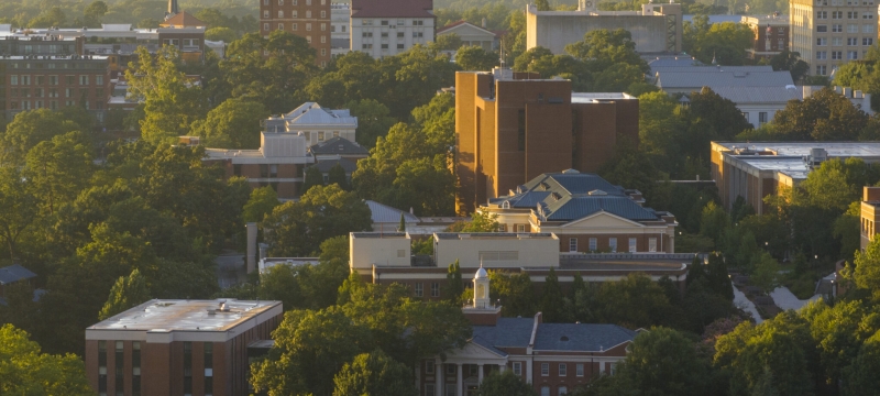 aerial photo of buildings and trees, day