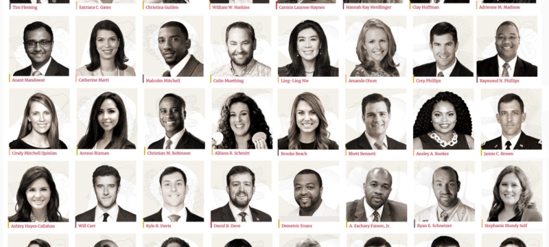 40 black-and-white headshots of people