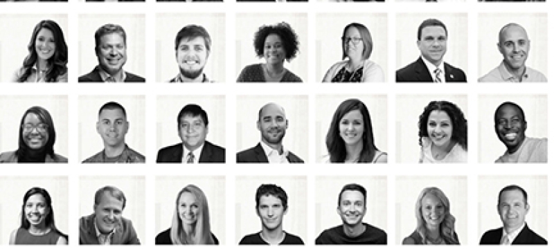 grid of b/w headshots