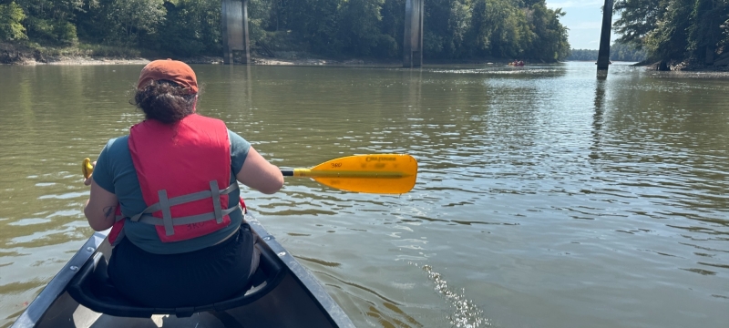 photo of kayaker on river