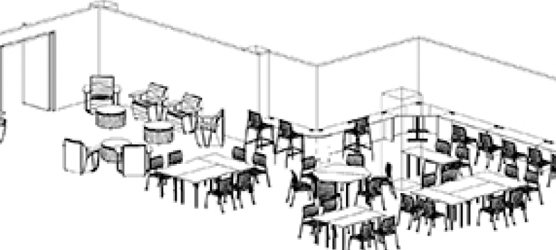 desk, chair, drawing