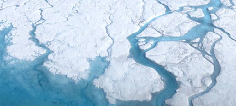 glacier with ice melting