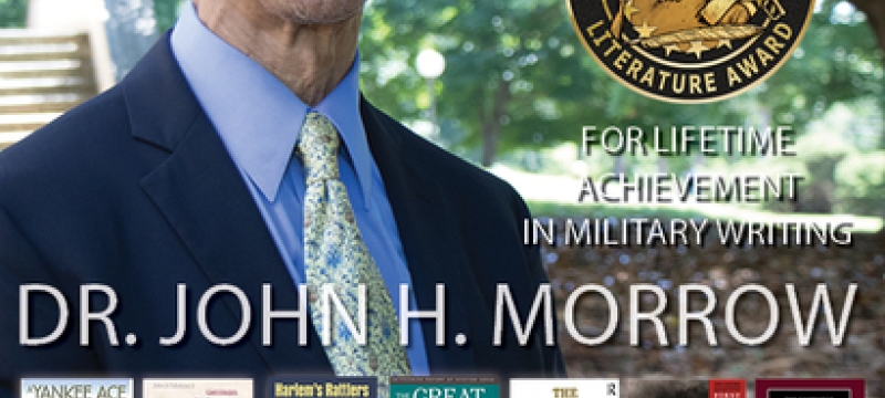 photo man with graphic seal and text