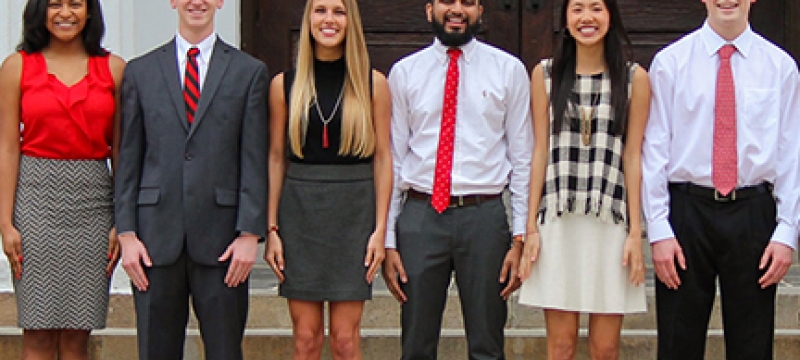 students in front of the Chapel