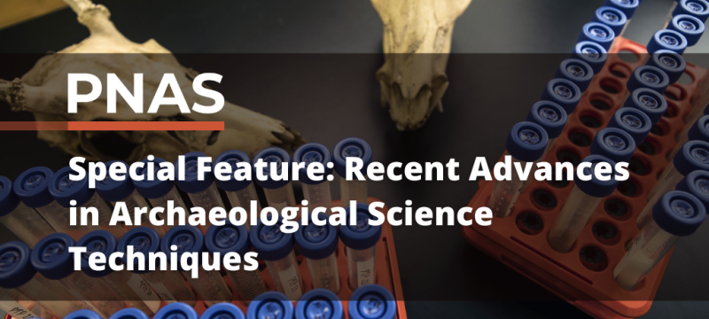 photo of skulls and vials with overlay graphic and text