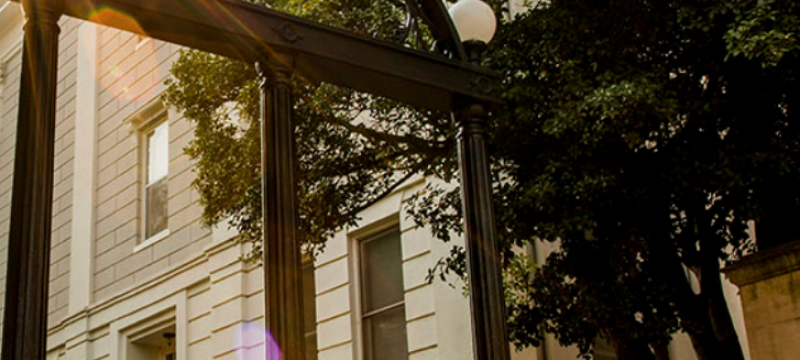 Photo of UGA arch, day