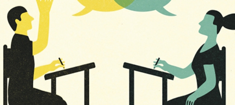 graphic with quote bubbles