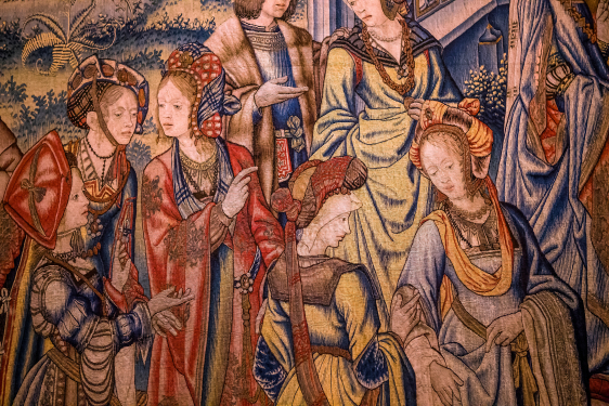 women depicted in colorful painting