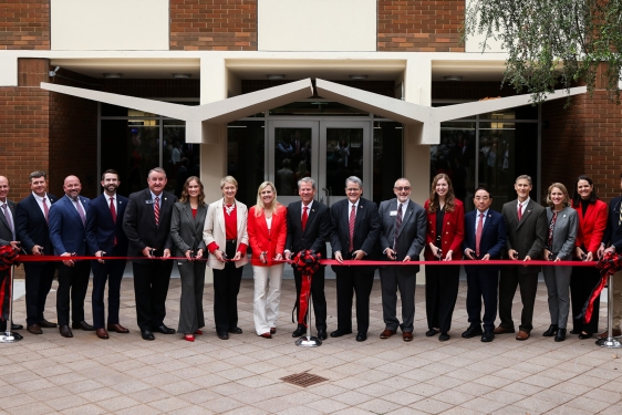 group photo of ribbon cutting, day