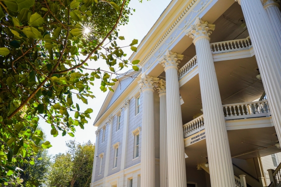 photo of building with greek columns, day