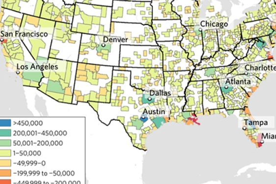 map with colored graphing