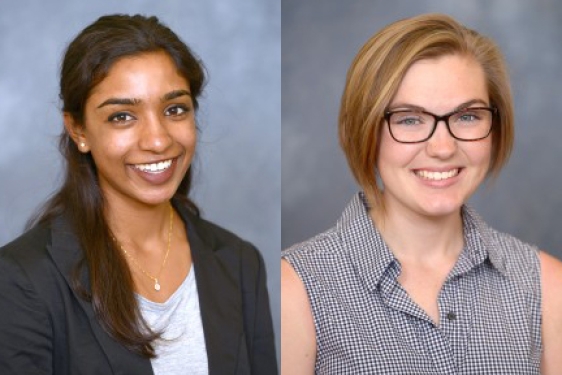 headshots of two women students