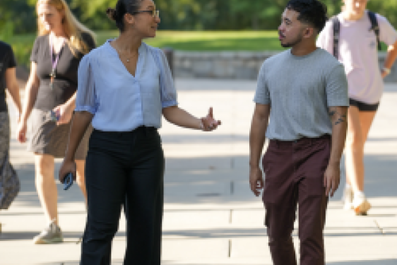 Pictured: Valdes and Aviles talking